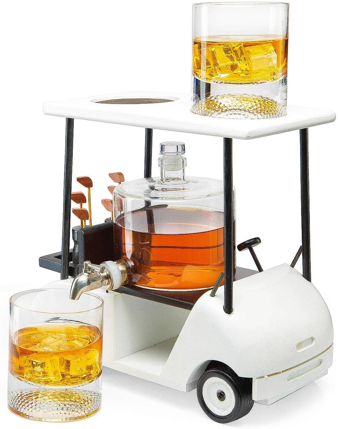 The Wine Savant Golf Decanter and Whiskey Glasses