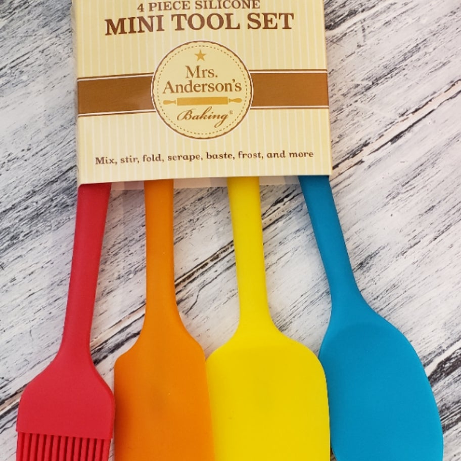 4-Piece Mini Silicone Baking Utensil Set, Lavender